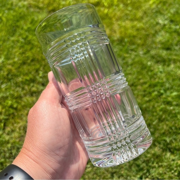 Ralph Lauren Glen Plaid Highball Heavy Bottom Glass 6 1/4” Signed Replacement - Picture 6 of 12